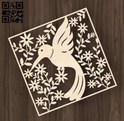 Hummingbird E0019345 file cdr and dxf free vector download for laser cut