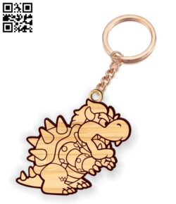 King Koopa keychain E0019249 file cdr and dxf free vector download for laser cut