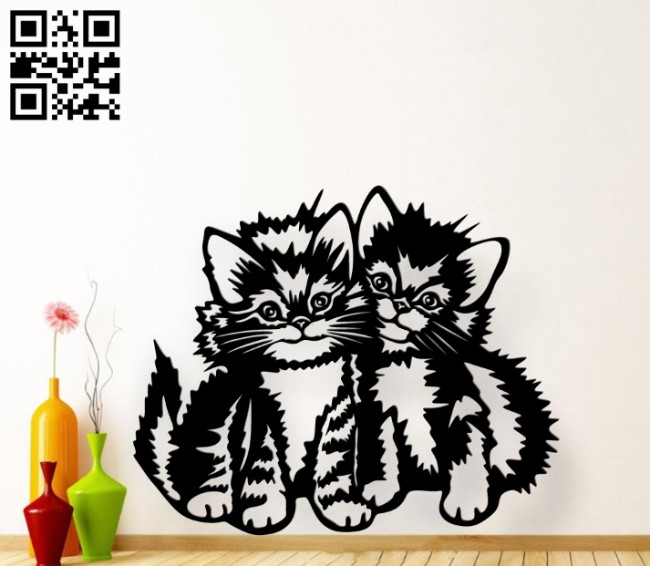 Kittens E0019315 file cdr and dxf free vector download for laser cut plasma