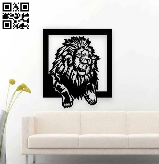 Lion wall decor E0019296 file cdr and dxf free vector download for laser cut plasma