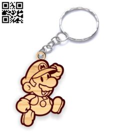 Mario keychain E0019248 file cdr and dxf free vector download for laser cut