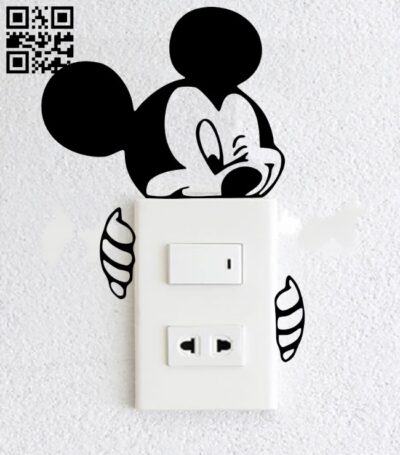 Mickey mouse wall decor E0019293 file cdr and dxf free vector download for laser cut