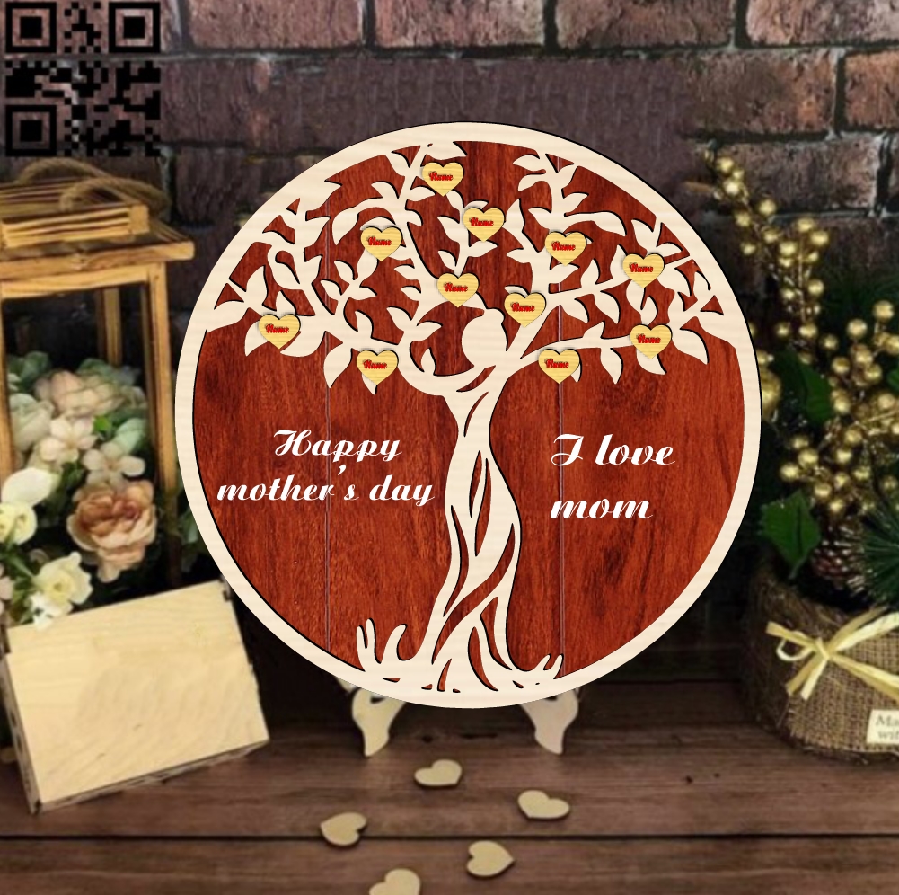 Mother tree E0019268 file cdr and dxf free vector download for laser cut