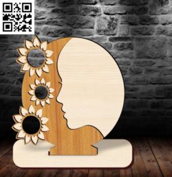 Mother’s day sunflowers E0019336 file cdr and dxf free vector download for laser cut