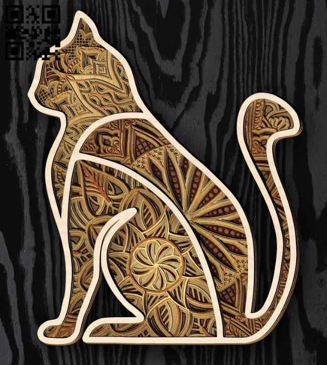 Multilayer cat E0019246 file cdr and dxf free vector download for laser cut