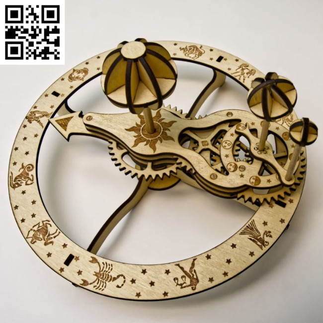 Orrery E0019304 file cdr and dxf free vector download for laser cut