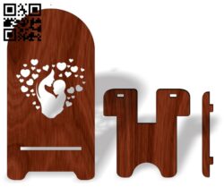 Phone stand E001932 file cdr and dxf free vector download for Laser cut