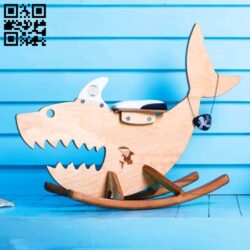 Rocking shark E0019378 file cdr and dxf free vector download for cnc cut