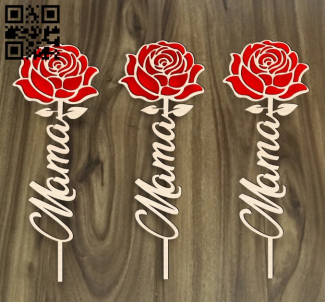 Rose for mom E0019255 file cdr and dxf free vector download for laser cut