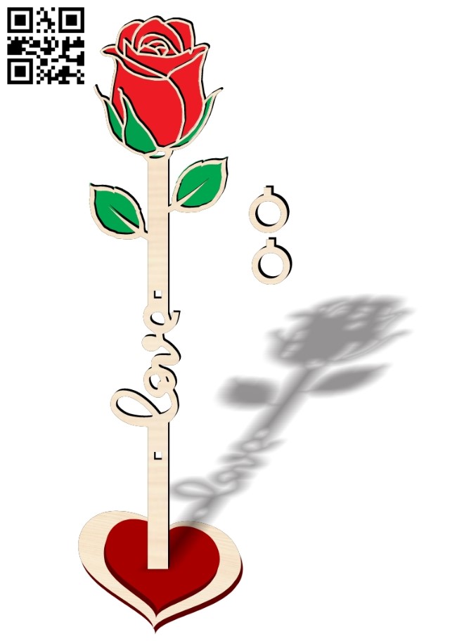 Rose pen holder E0019188 file cdr and dxf free vector download for Laser cut