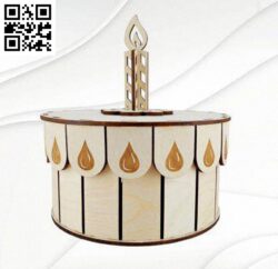 Round cake box E0019227 file cdr and dxf free vector download for Laser cut