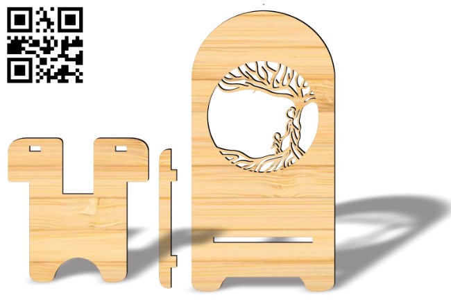 Phone stand E0019231 file cdr and dxf free vector download for Laser cut