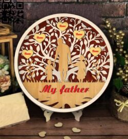 Father’s day Decor E0019333 file cdr and dxf free vector download for laser cut