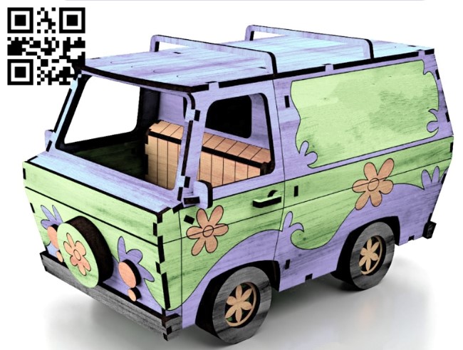 The Mystery Machine E0019224file cdr and dxf free vector download for Laser cut