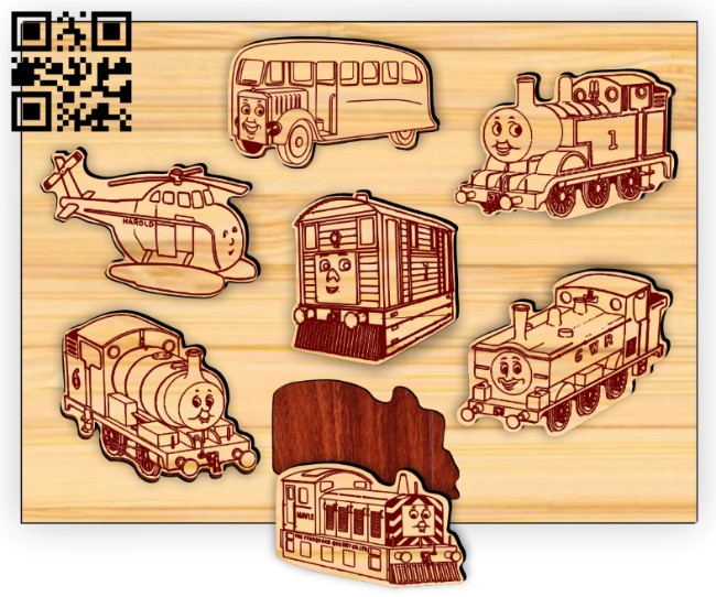 Transport puzzle E0019280 file cdr and dxf free vector download for laser cut