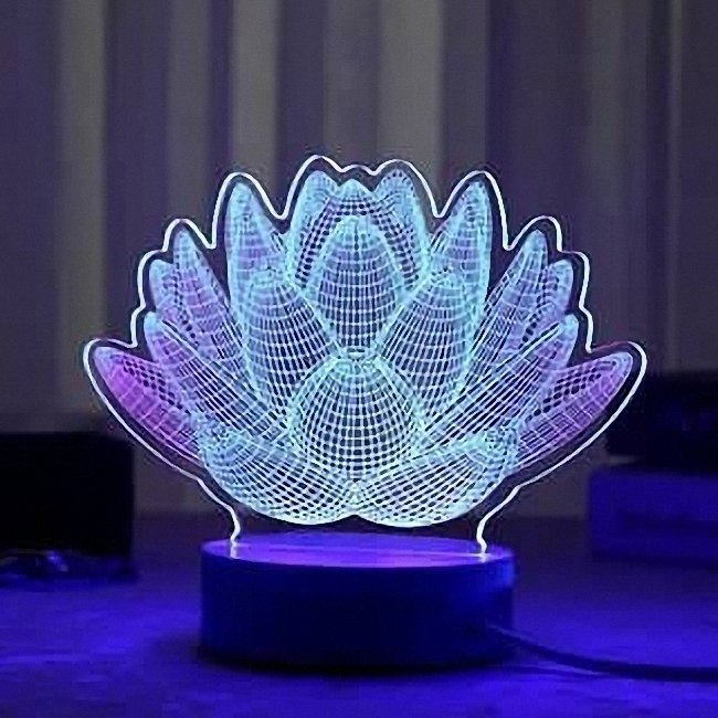 3D illusion led lamp E0019433 free vector download for laser engraving machine