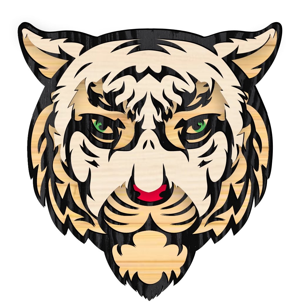3D layered tiger E0019405 cdr and dxf free vector download for laser cut