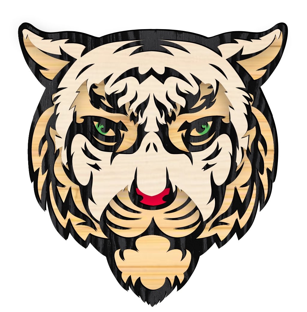 3D layered tiger E0019405 cdr and dxf free vector download for ...