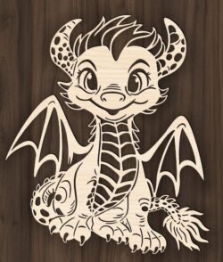 Baby dragon E0019474 file cdr and dxf free vector download for laser cut