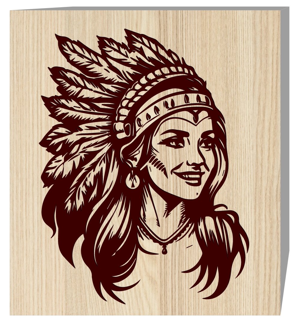 Indian woman E0019578 file cdr and dxf free vector download for laser engraving machine
