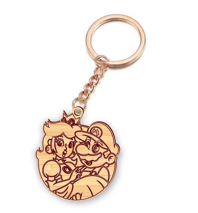 Mario keychain E0019470 file cdr and dxf free vector download for laser cut