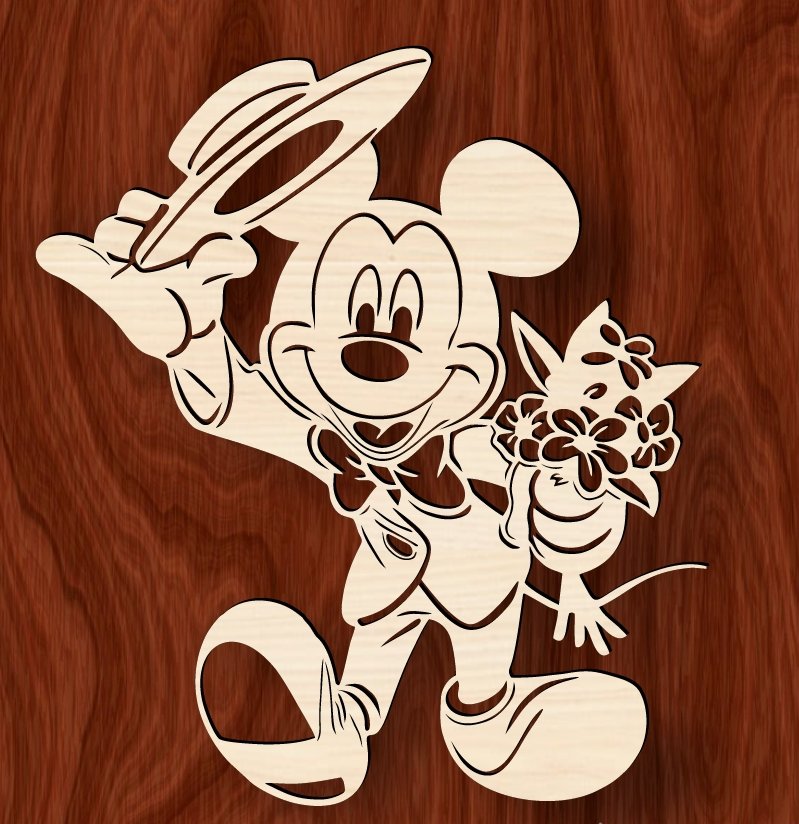 Mickey E0019507 file cdr and dxf free vector download for laser cut