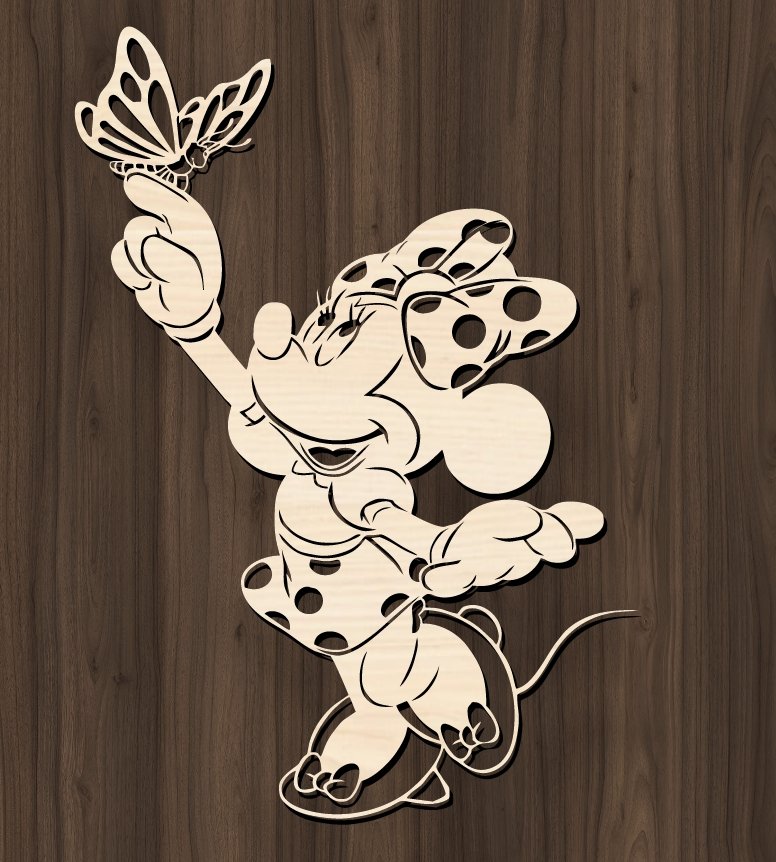 Minnie E0019506 file cdr and dxf free vector download for laser cut