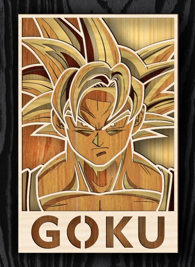 Multilayer songoku E0019566 file cdr and dxf free vector download for laser cut