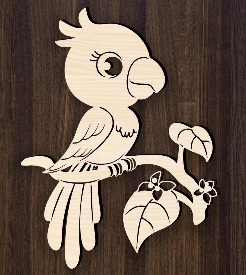 Parrot E0019508 file cdr and dxf free vector download for laser cut