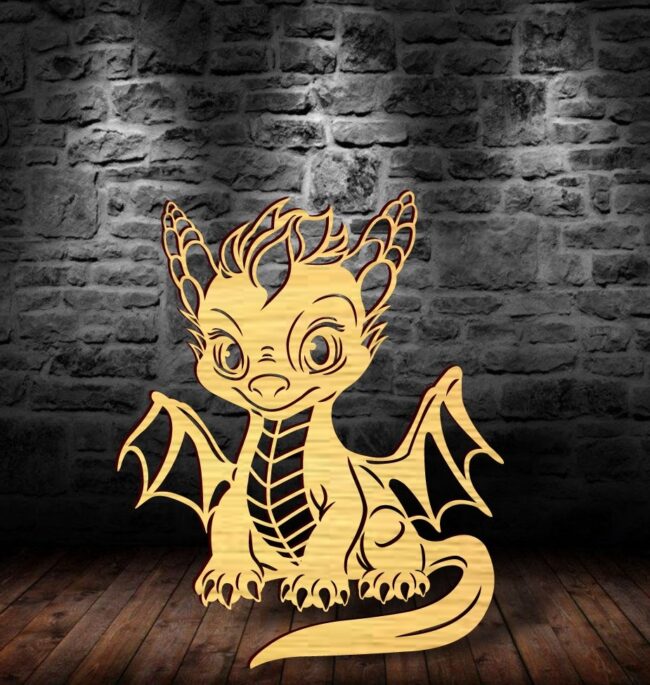 Baby dragon E0019476 file cdr and dxf free vector download for laser cut