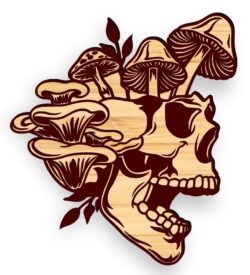 Skull mushroom E0019446 file cdr and dxf free vector download for laser engraving machine