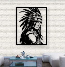Tribal chief E0019427 free vector download for laser cut plasma