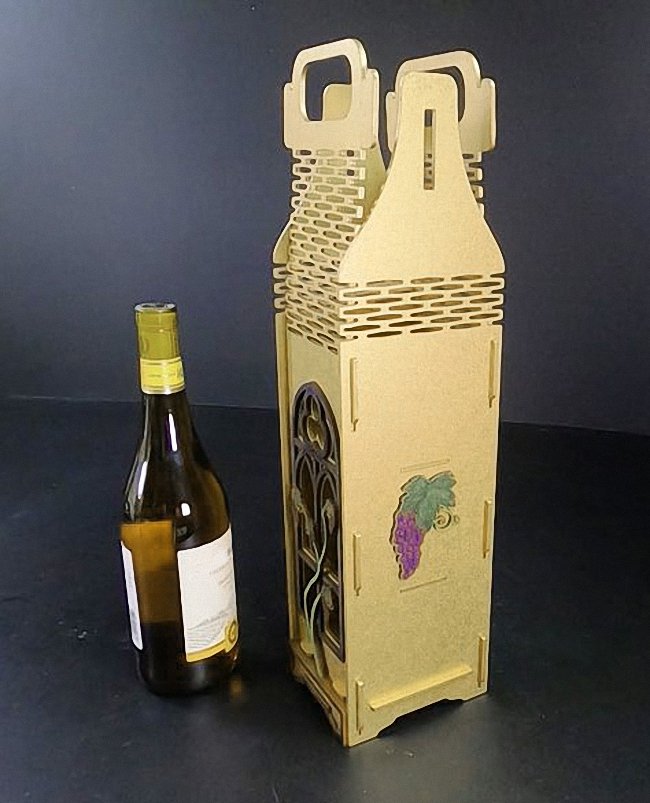 Wine box E0019465 file cdr and dxf free vector download for laser cut