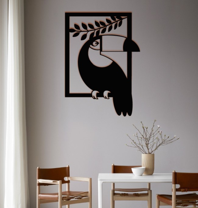 Bird on tree wall art CU0000512 file cdr and dxf free vector download for laser cut plasma