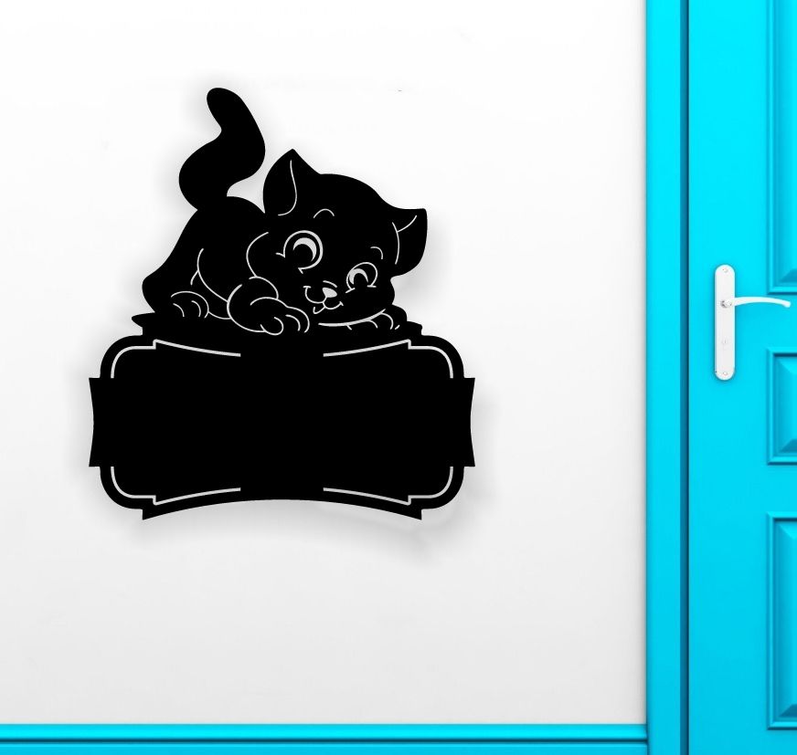Cat address plate E0019611 file cdr and dxf free vector download for laser cut plasma