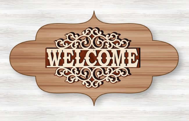 Design Welcome CU0000520 file cdr and dxf free vector download for laser cut plasma