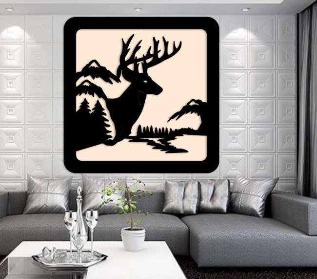 Design deer on the wall CU0000506 file cdr and dxf free vector download for laser cut plasma