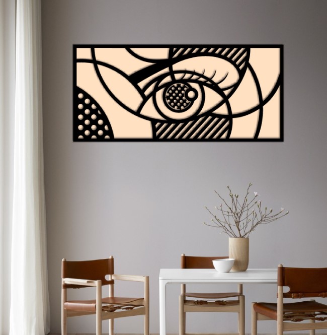 Design eye on the wall CU0000530 file cdr and dxf free vector download for laser cut plasma