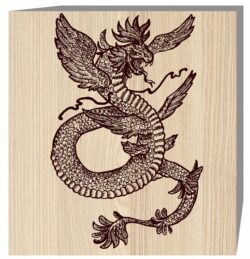 Dragon E0019634 file cdr and dxf free vector download for laser engraving machine