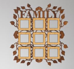 Family Frame CU0000523 file cdr and dxf free vector download for laser cut plasma