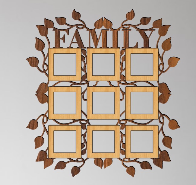 Family Frame CU0000523 file cdr and dxf free vector download for laser cut plasma