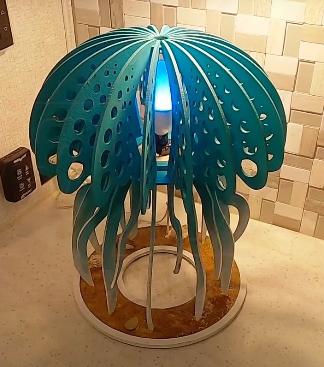 Jellyfish lamp E0019700 file cdr and dxf free vector download for laser cut