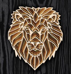 Multilayer Lion E0019605 file cdr and dxf free vector download for laser cut