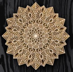 Multilayer Mandala E0019629 file cdr and dxf free vector download for laser cut
