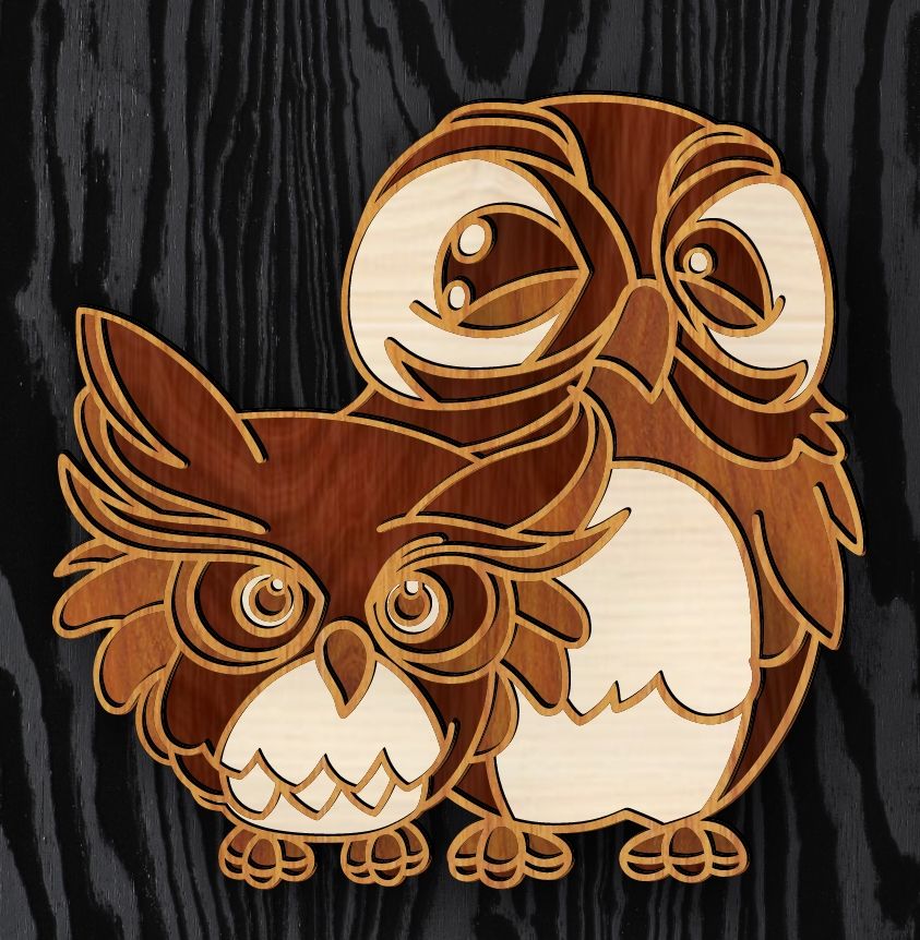 Multilayer owl E0019621 file cdr and dxf free vector download for laser cut
