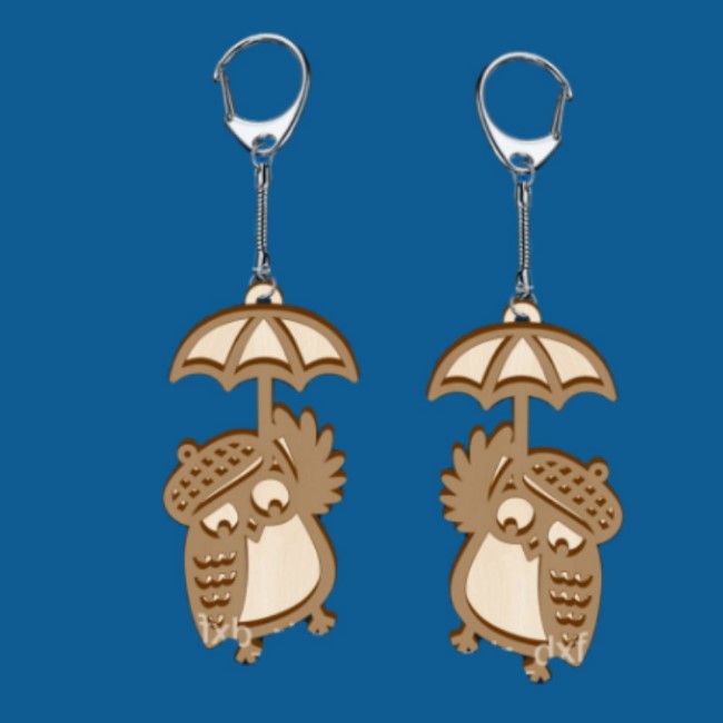 Owl Key chain E0019657 file cdr and dxf free vector download for laser cut plasma