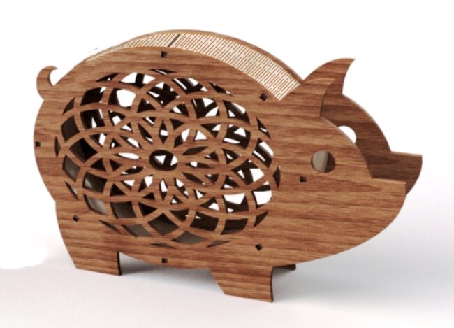 Piggy bank E0019709 file cdr and dxf free vector download for laser cut