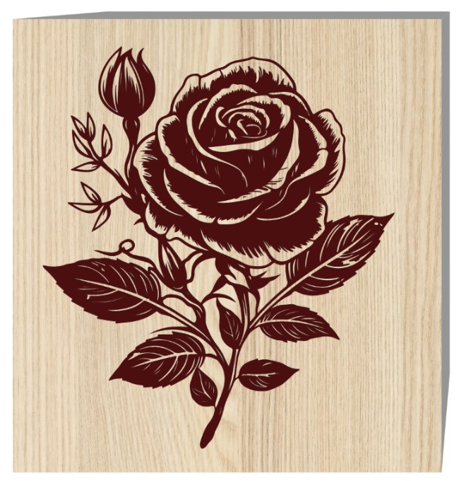 Rose E0019717 file cdr and dxf free vector download for laser engraving machine
