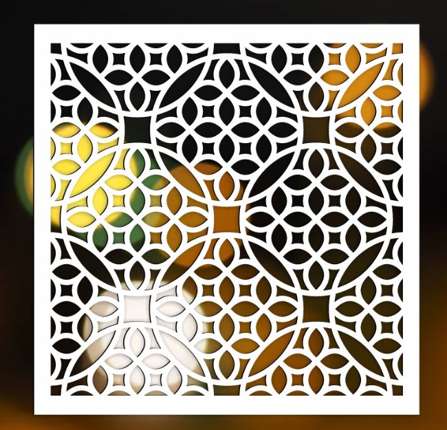 Square design pattern CU0000541 file cdr and dxf free vector download for laser cut plasma
