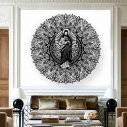 The heart of Jesus with mandala E0019712 file cdr and dxf free vector download for laser cut plasma